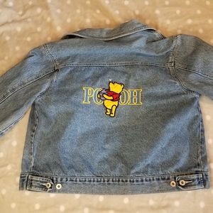 Vintage 90s Disney Winnie The Pooh Embroidered Denim Jean Jacket Size L